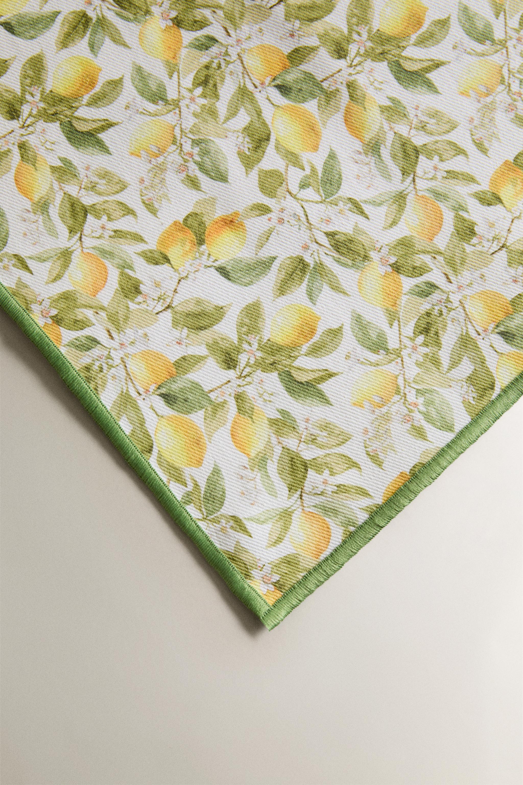 LEMON RESIN-COATED COTTON TABLECLOTH