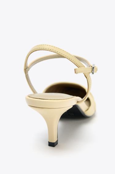TALONS EN CUIR FRONCÉ - Jaune clair de Zara - Image 4
