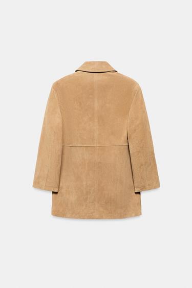 VESTE 100% DAIM - Marron clair de Zara - Image 7