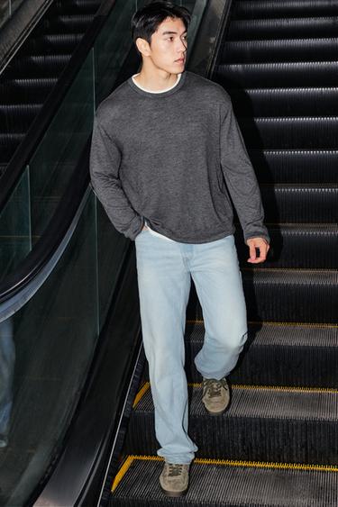 Zara 直筒版牛仔褲 - 淡藍色