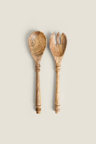 WOODEN SALAD CUTLERY SET (SET OF 2) - Light beige by Zara - Image 0