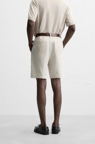 SHORT 100 % LIN - Beige clair de Zara - Image 2
