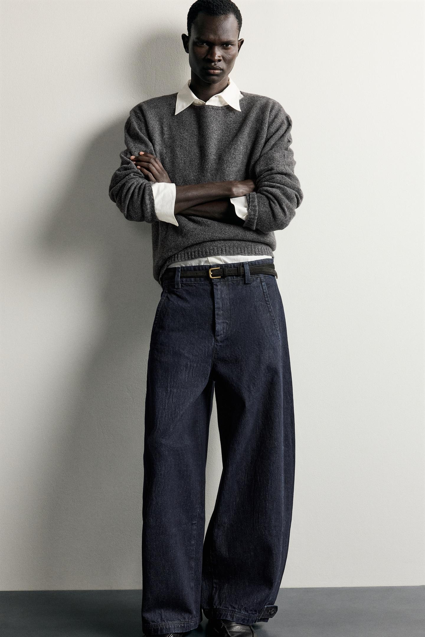 Мужские джинсы Zara Tabbed Balloon Fit, цвет: Индиго — фото 5