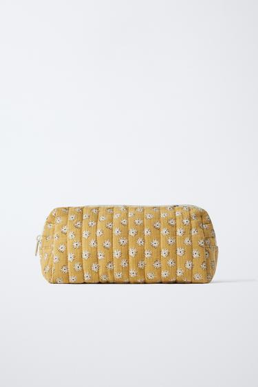 ZARA TIMELESZ - FLORAL TOILETRY BAG - Mustard Yellow by Zara