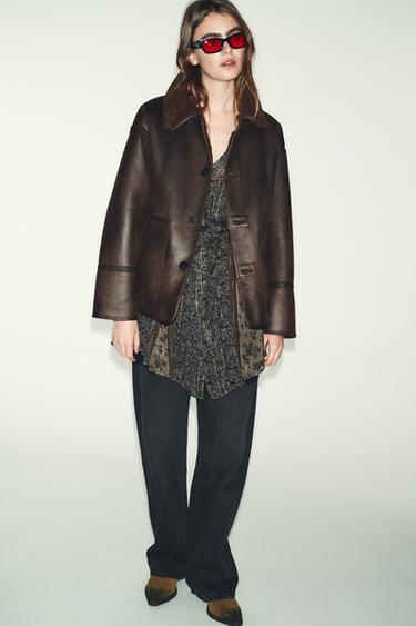 VESTE DOUBLE FACE RÉVERSIBLE - Marron de Zara