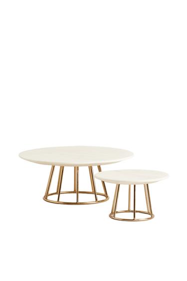 MARBLE AND METAL TEALIGHT HOLDER - Golden by Zara