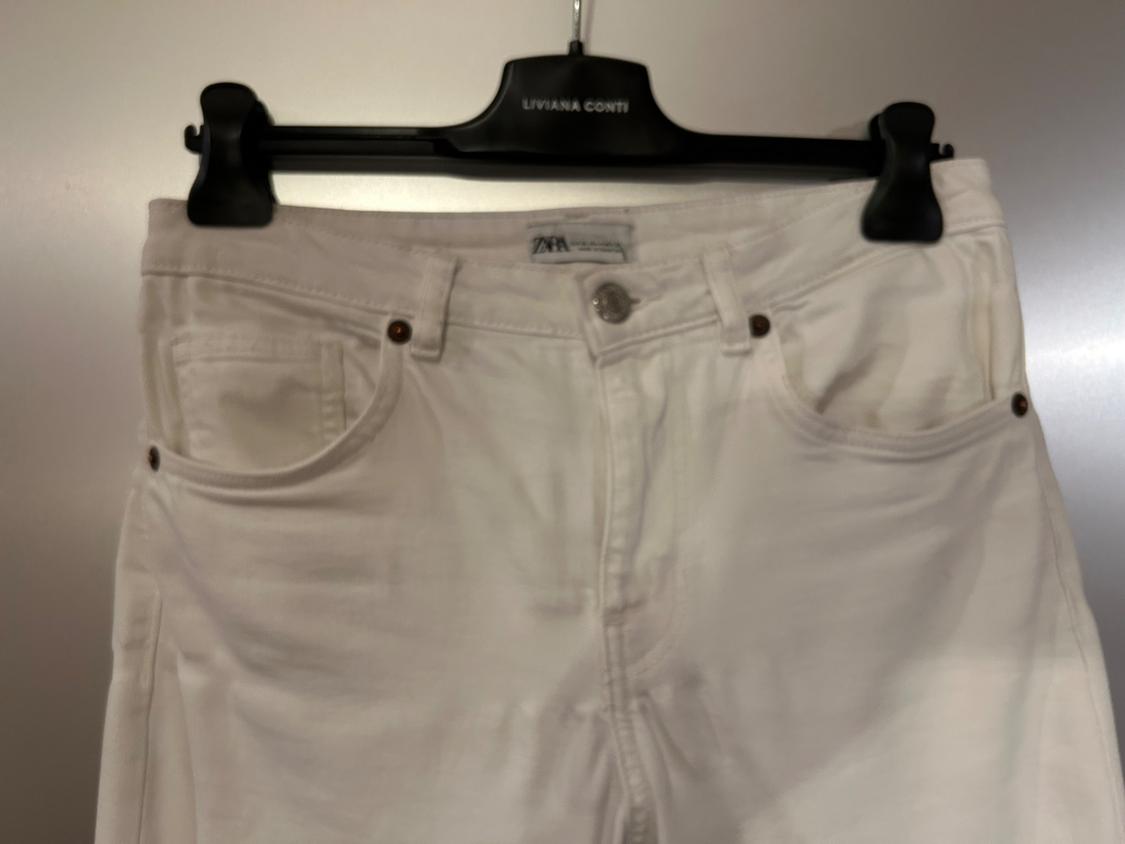 JEANS BIANCO 5 TASCHE. GAMBALE DRITTO. VITA MEDIA - Image 3