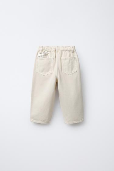 MICKEY MOUSE © DISNEY BALLOON TWILL TROUSERS - Ecru by Zara - Image 1