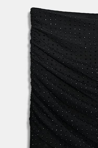 PANTALON FRONCÉ EN TULLE À BRILLANTS - Noir de Zara - Image 8