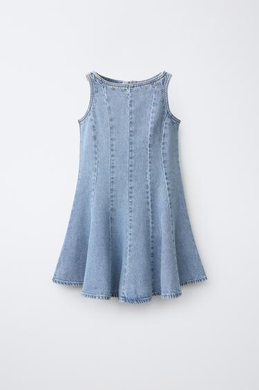 DENIM DRESS WITH STAR STUDS - Blue by Zara - Image 0