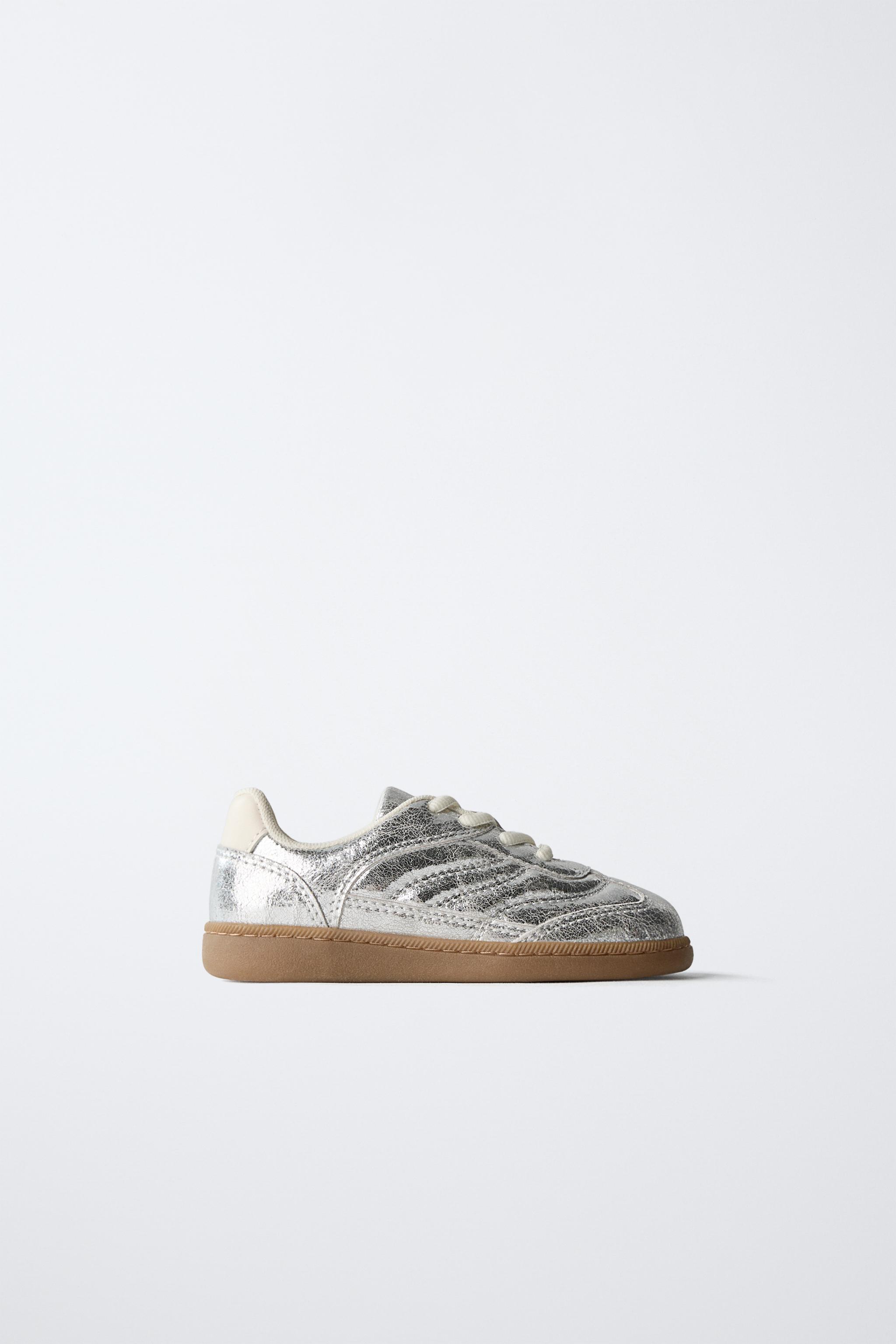 METALLIC SNEAKERS Silver ZARA United States