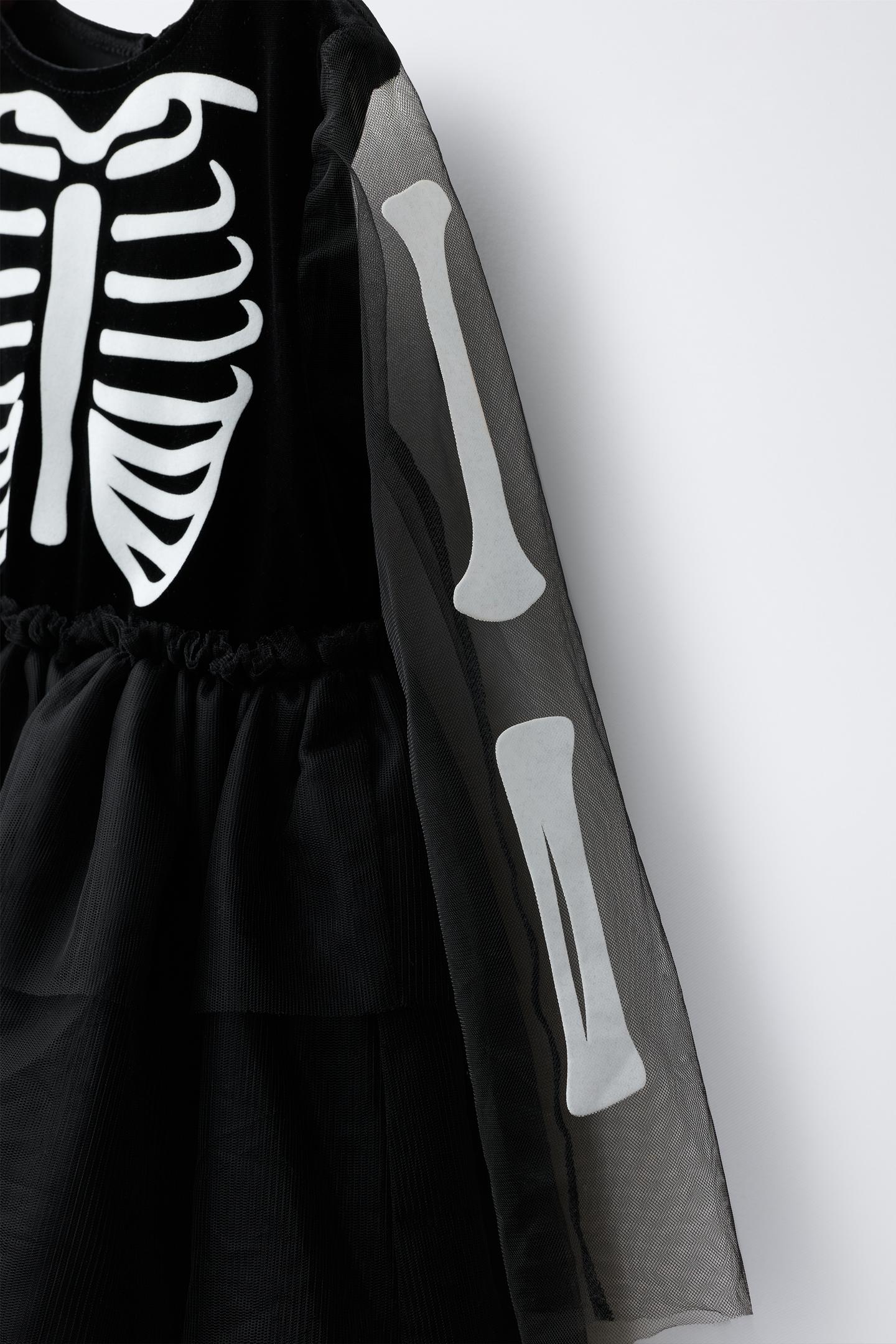 Детское платье Zara Skeleton Tulle Costume, цвет: Чёрный — фото 3