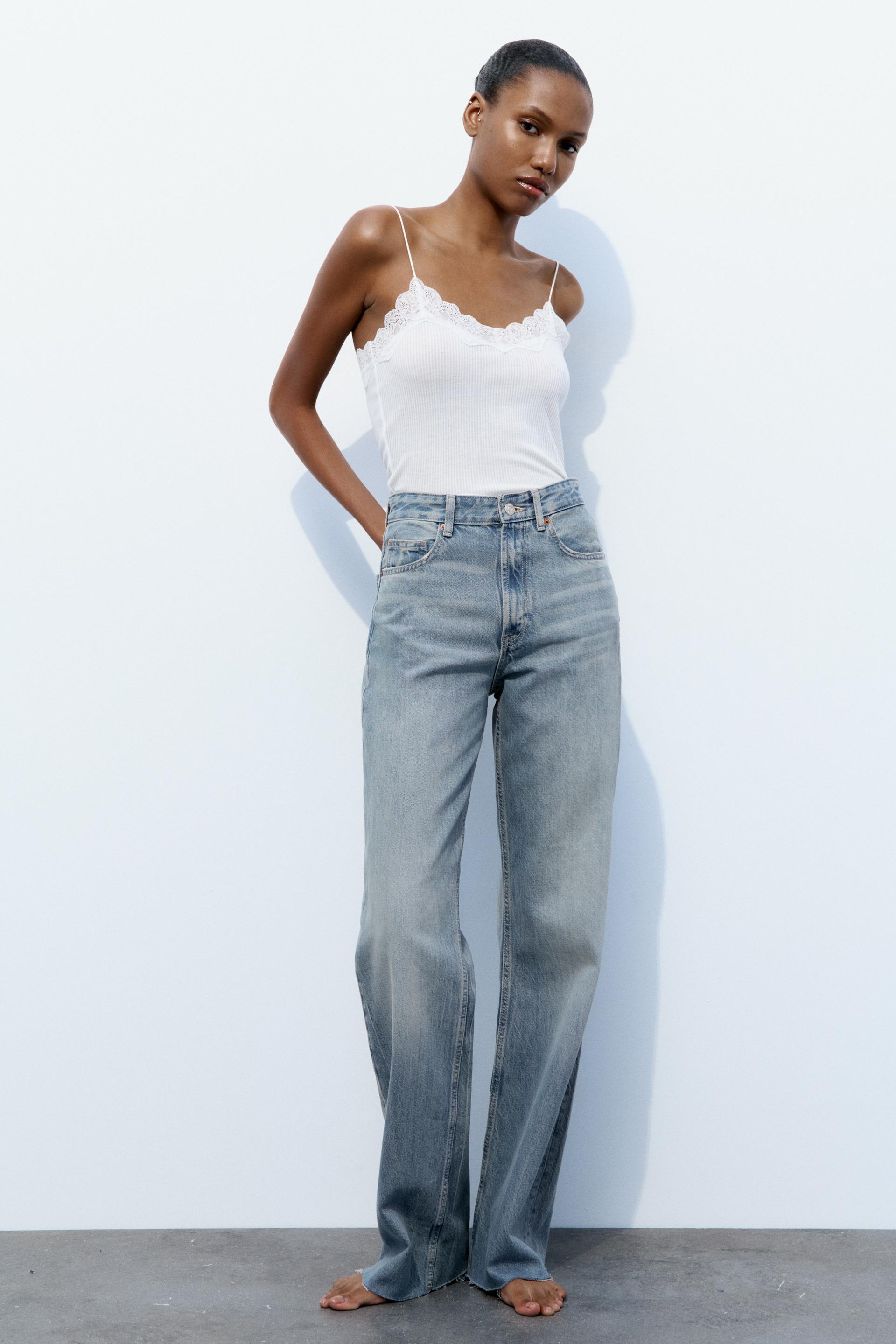 TRF HIGH RISE WIDE LEG JEANS - Blue | ZARA United States