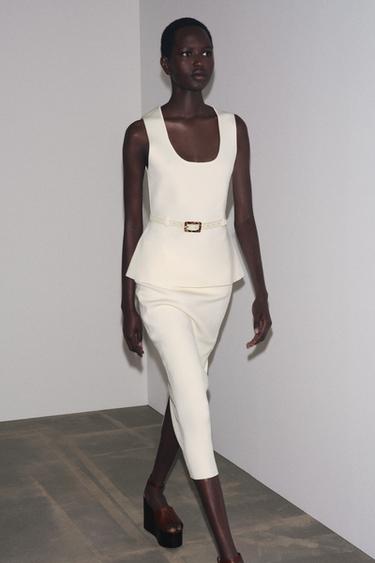 TOP EN MAILLE CEINTURE - Écru de Zara - Image 1