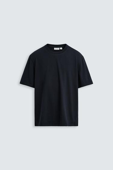 CAMISETA SLIM FIT MEDIUM WEIGHT - Azul-marinho da Zara