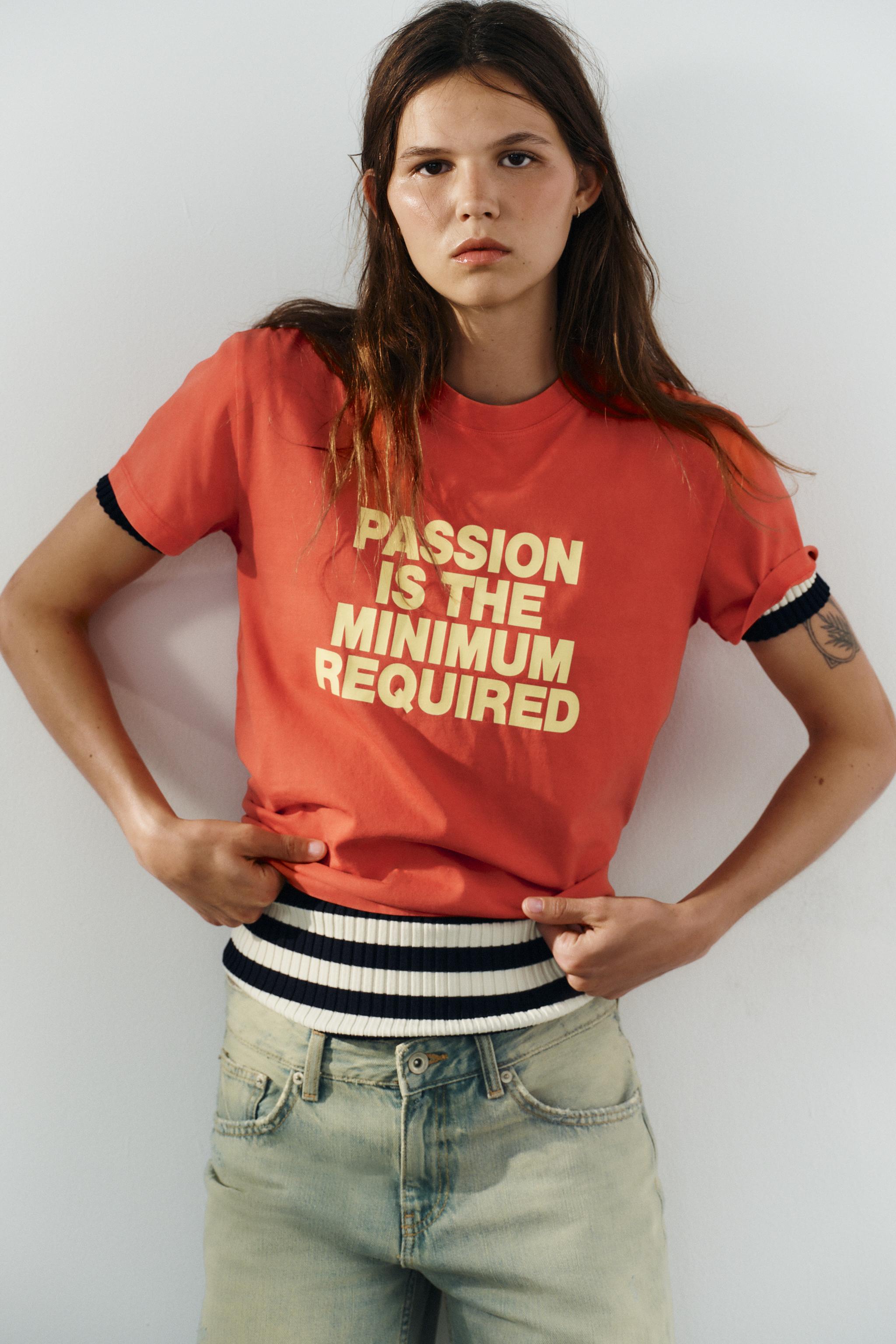 WASHED EFFECT TEXT T-SHIRT