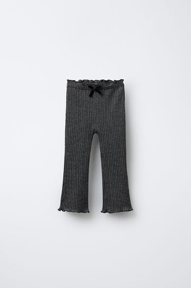Zara SPARKLY FLARE PANTS - Black - Image 0