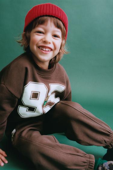 EMBROIDERED ANIMAL NUMBER SWEATSHIRT - Brown by Zara