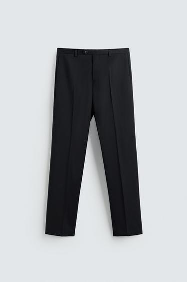 Zara 100% WOOL SUIT PANTS - Navy blue