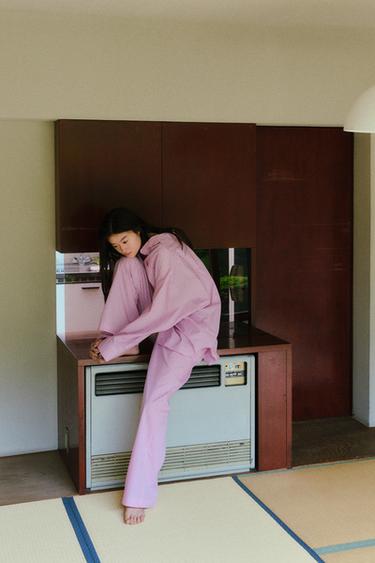 STRIPED BOXER PYJAMA TROUSERS - Pink / White by Zara - Image 0