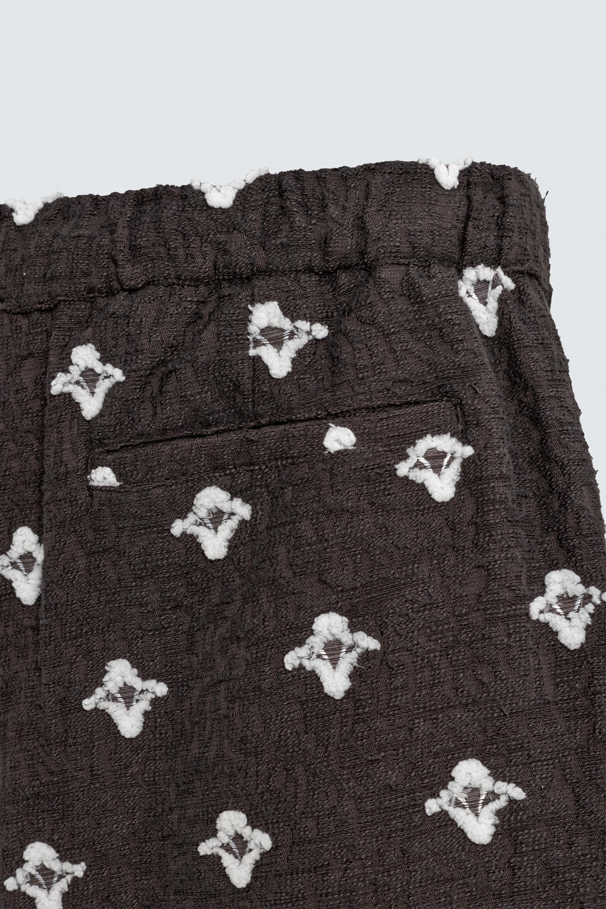 RELAXED FIT TEXTURED JACQUARD SHORTS