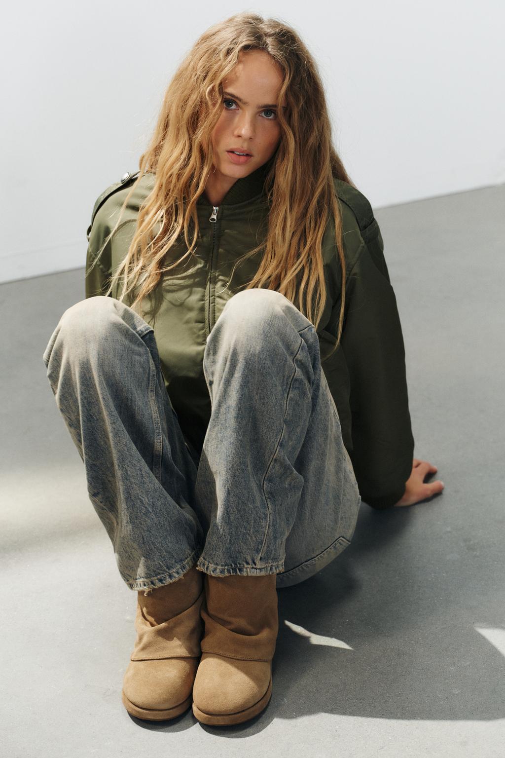 LEATHER ANKLE BOOTS WITH LAYERED DETAIL