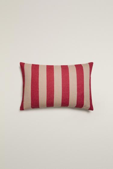 STRIPED LINEN CUSHION COVER | KATHARINE POLE — Red 2
