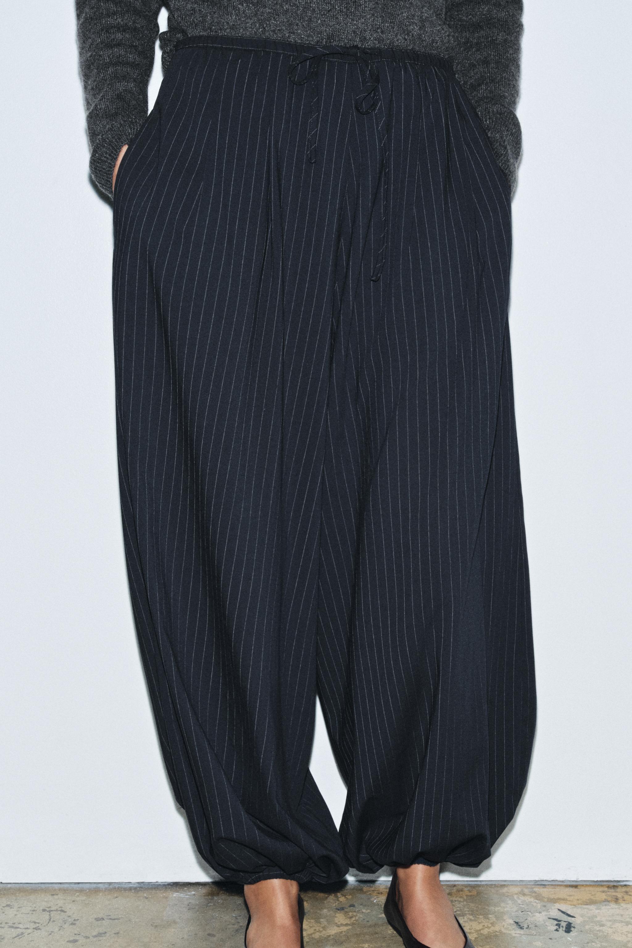 ZW COLLECTION PINSTRIPE BALLOON PANTS - striped | ZARA United States