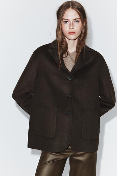 BLAZER CON LANA ZW COLLECTION - Marrón de Zara