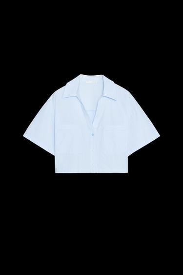 KURZES POPELINHEMD - Blau von Zara - Bild 0