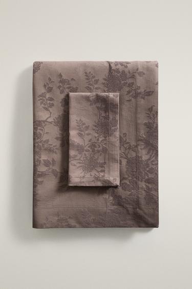 MANTEL ALGODÓN JACQUARD - Burdeos de Zara
