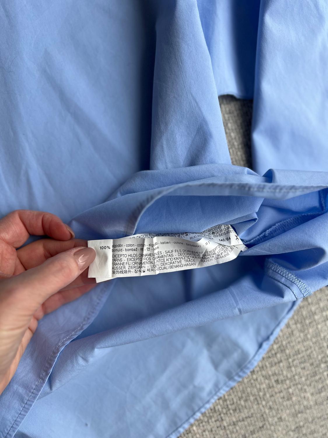 GIRLS BLUE POPLIN BLOUSE, SIZE 10 YEARS - Image 3