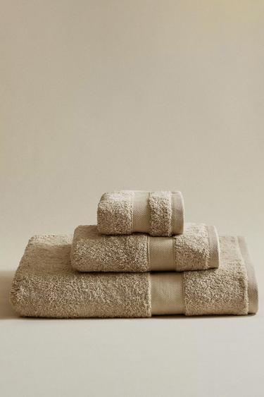 COTTON BATH TOWEL - Sand by Zara