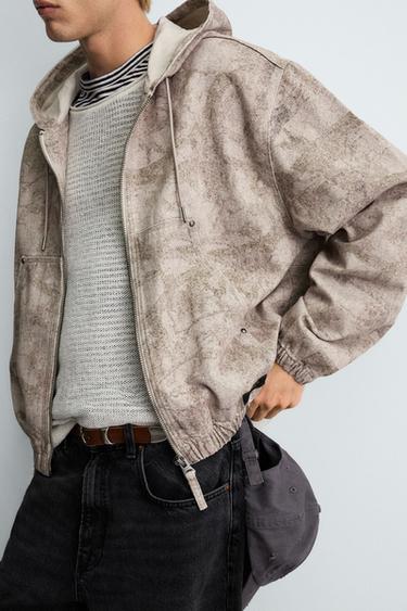 VESTE DÉLAVÉE À CAPUCHE - Imprimée de Zara - Image 6