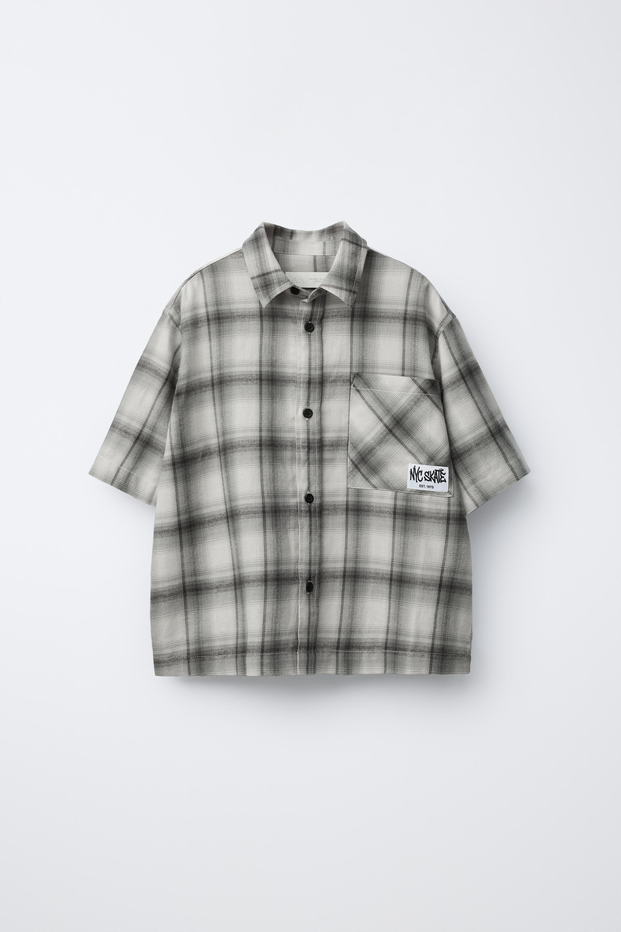 CHECK PRINT SHIRT - Grey / Tan | ZARA Australia