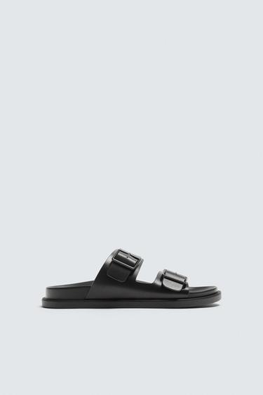 SANDALIA DOBLE TIRA - Negro de Zara