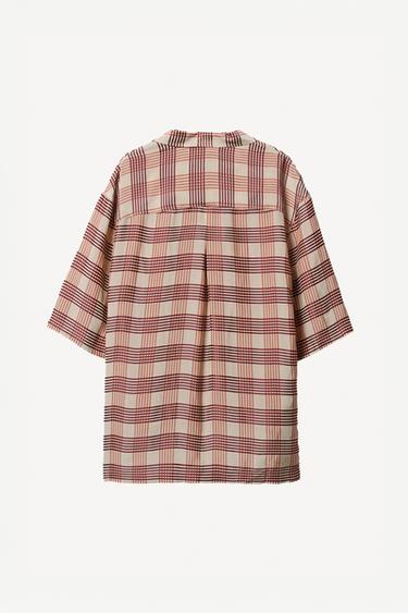 OVERSIZE FIT CHECK SHIRT WILLY CHAVARRIA X ZARA - Pink / White by Zara - Image 4