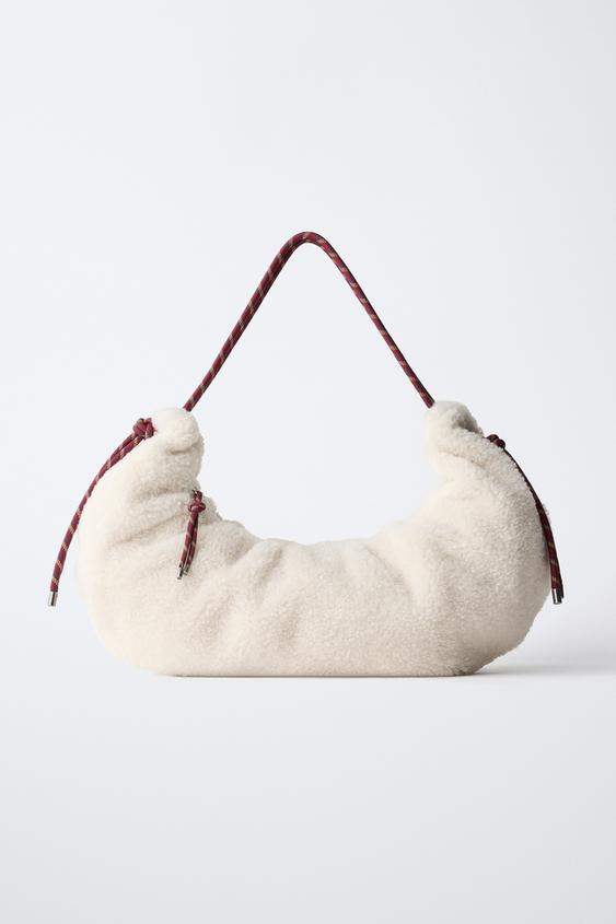FAUX SHEARLING BAG - Ecru White by Zara - Image 0