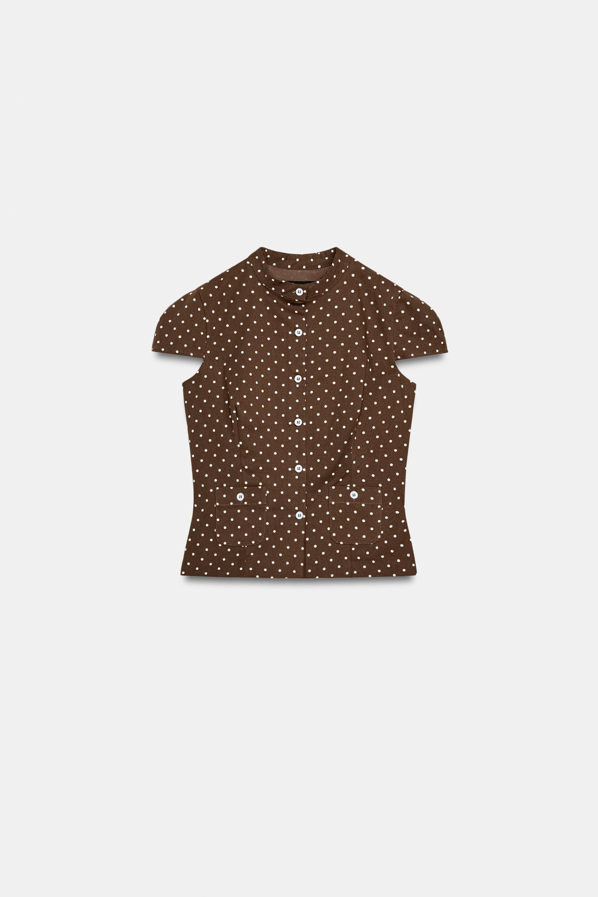 TOP EN POPELINE À POIS