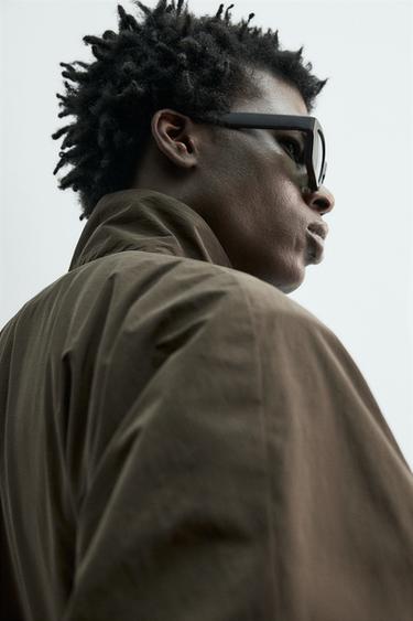 BLOUSON BOMBER COUPE RELAX - Chocolat de Zara - Image 4