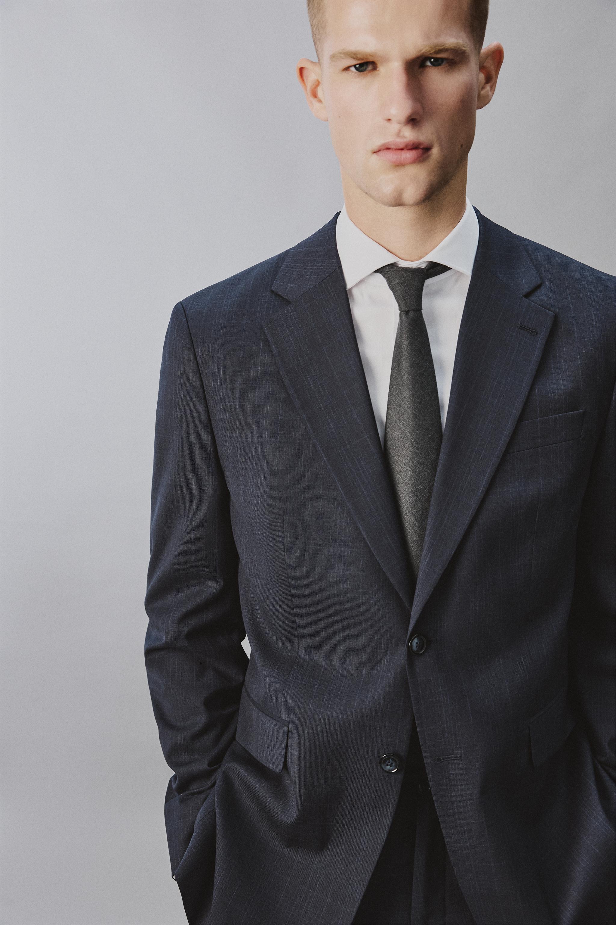 REGULAR FIT PLAID SUIT JACKET