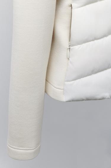 NEOPRENE-EFFECT SLEEVE PUFFER JACKET - Ecru by Zara - Image 5
