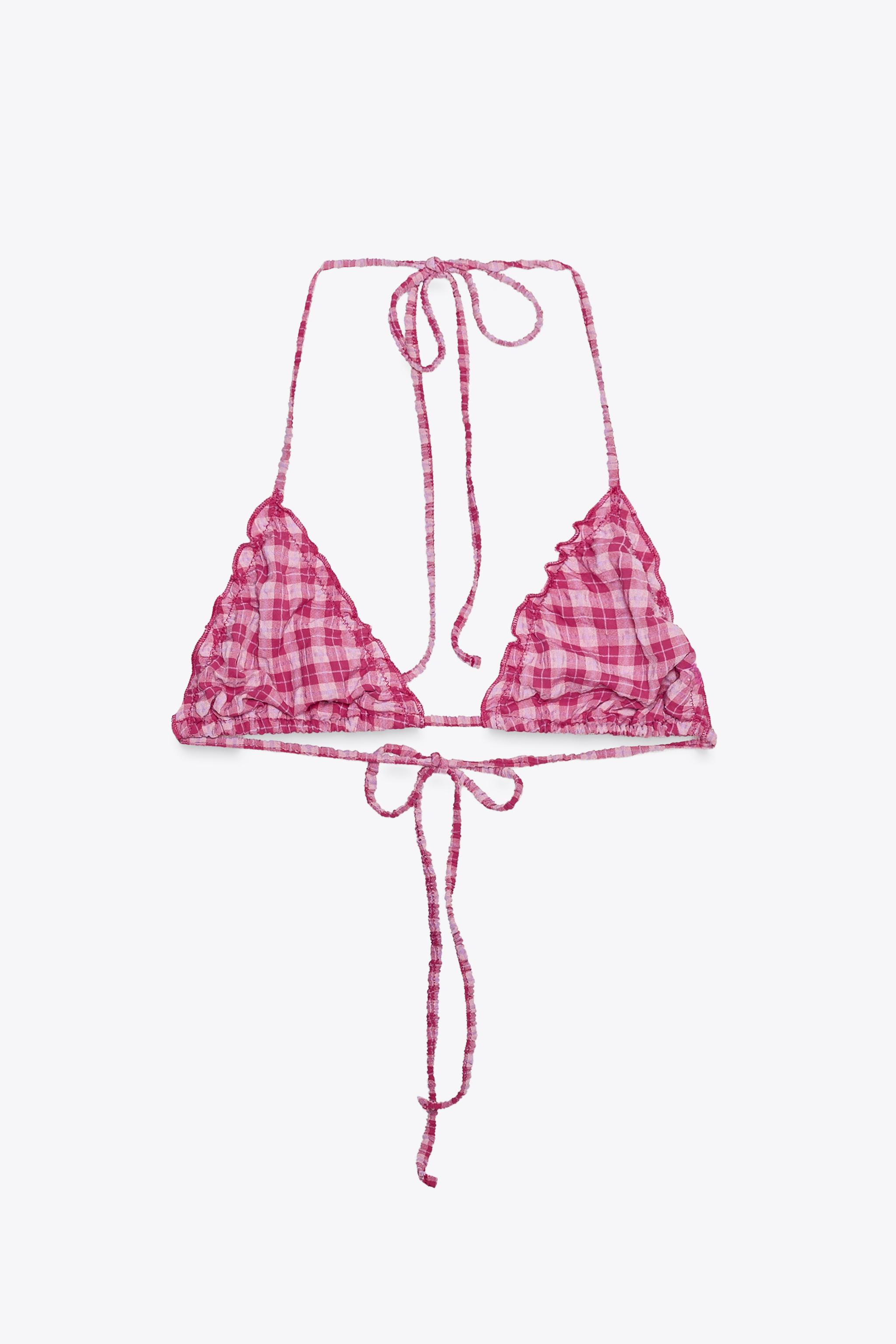 水着・ラッシュガード Checked In Triangle Bikini Shop Checked In Triangle Bikini Top | Jaded London | Clothing