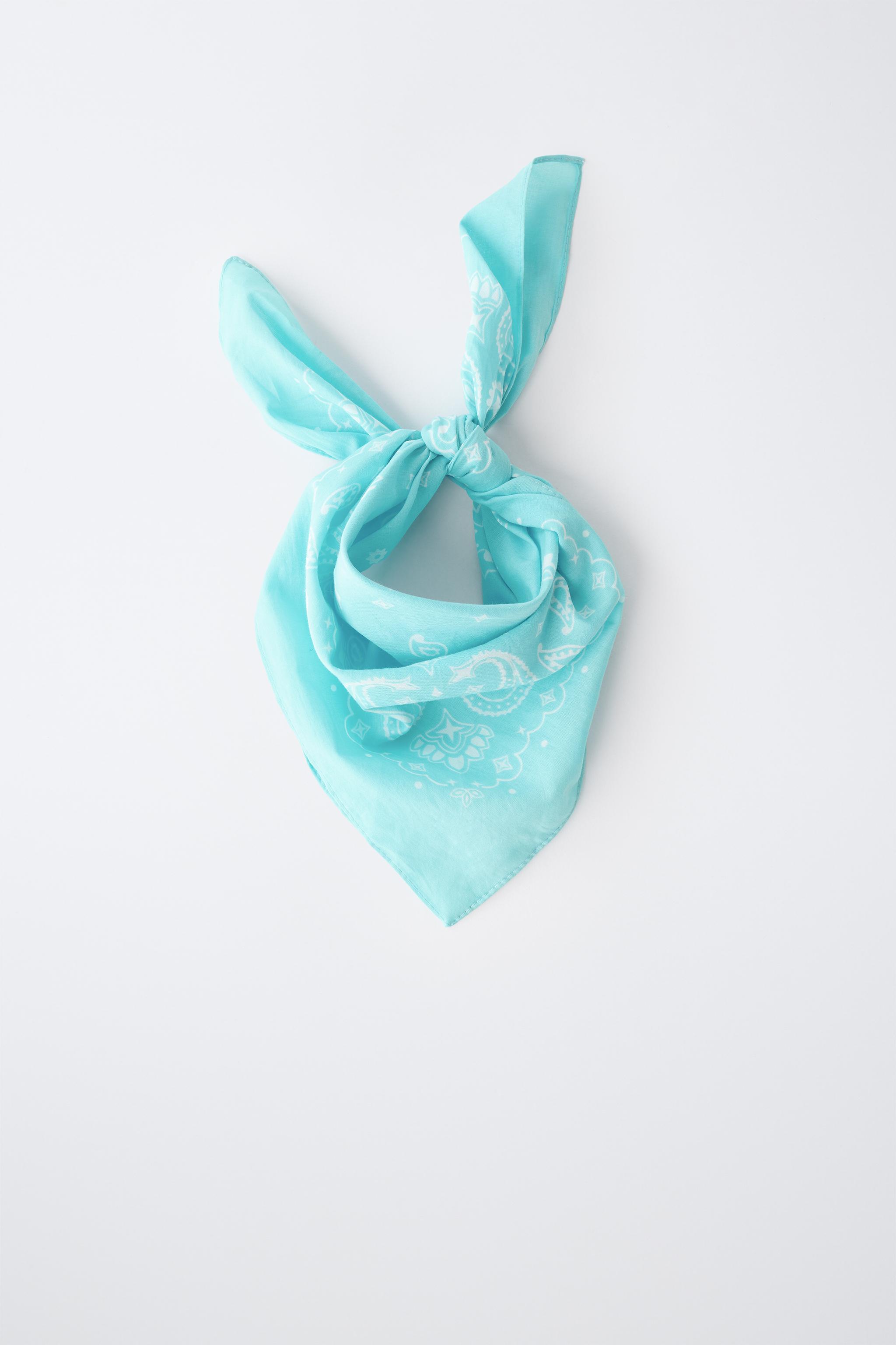 PAISLEY PRINT BANDANA — Turquoise