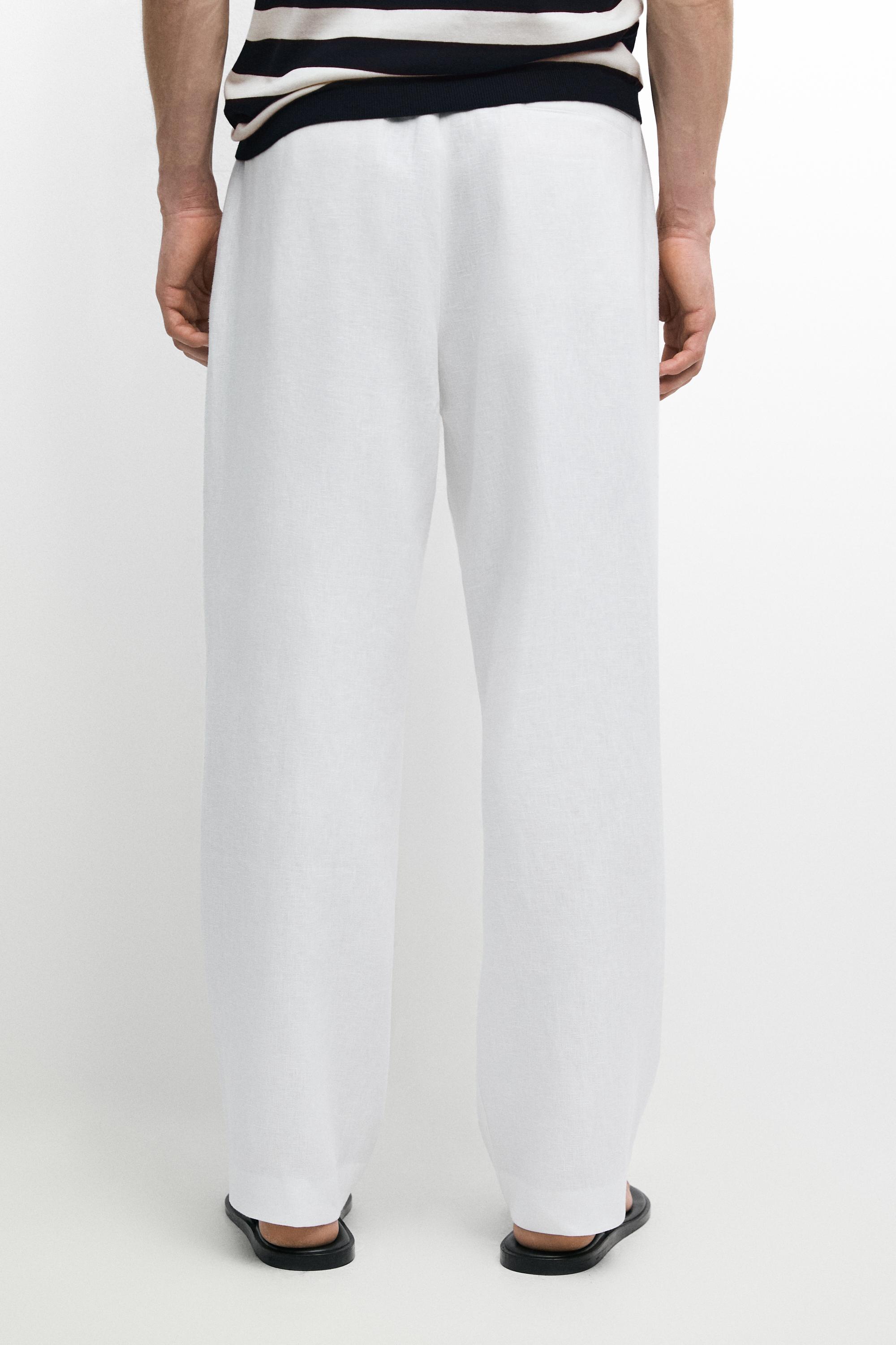 100% linen jogger-fit pants