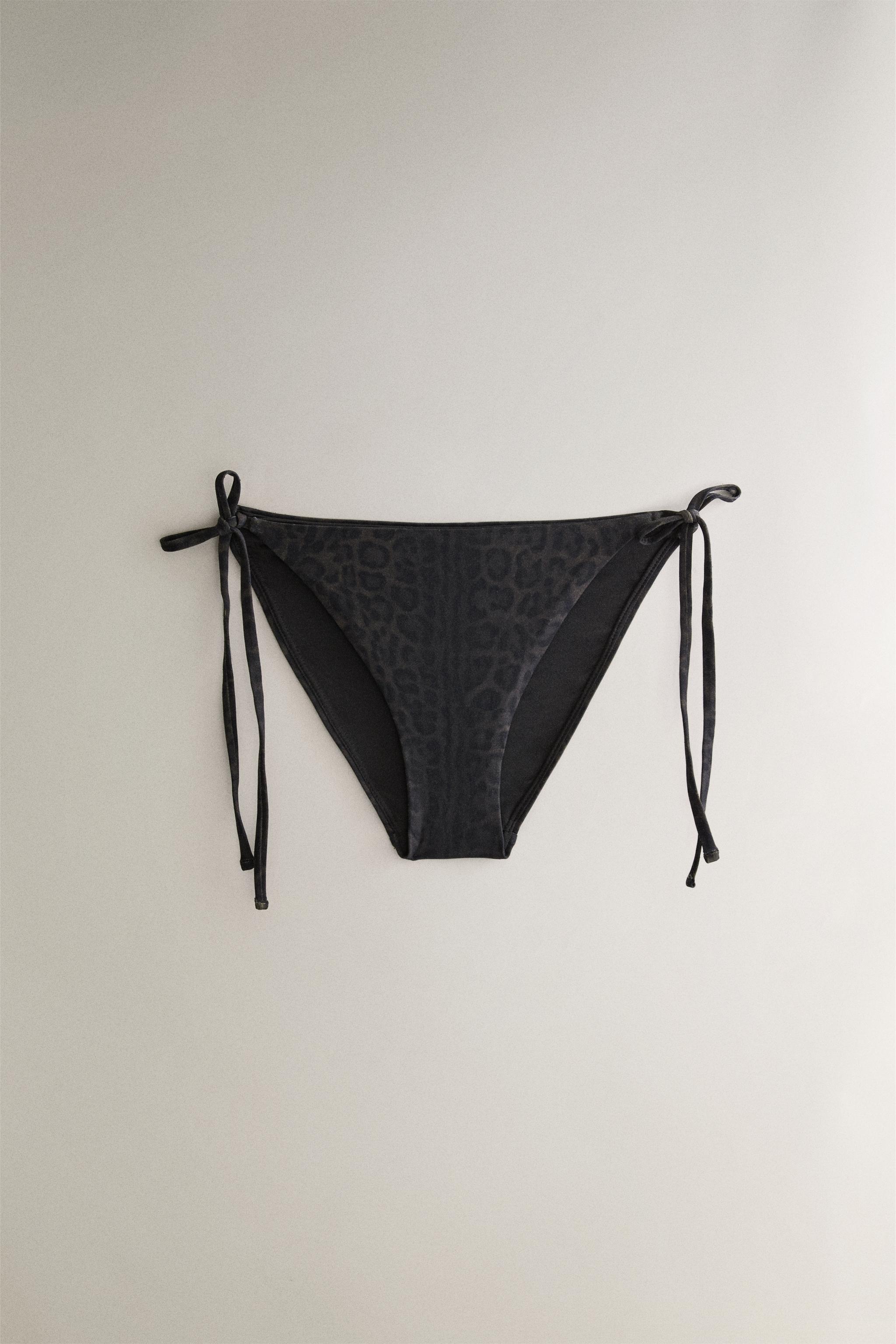 ANIMAL PRINT BIKINI BOTTOM — Brown