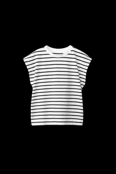 Zara STRIPED EYELASH T-SHIRT - Striped - Image 0