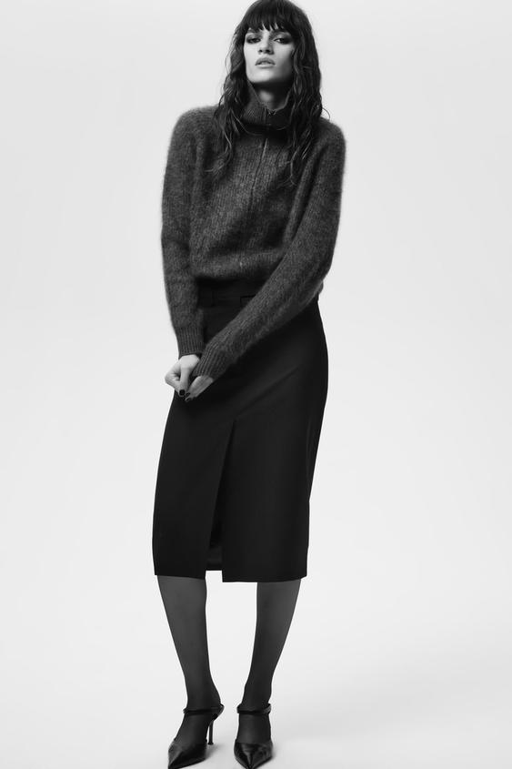 100% WOOL ZIP CARDIGAN - Anthracite grey by Zara - Image 0