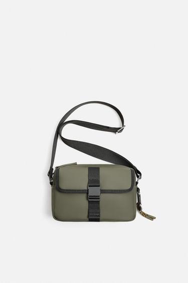 BANDOLERA ENGOMADA - Verde Caqui de Zara