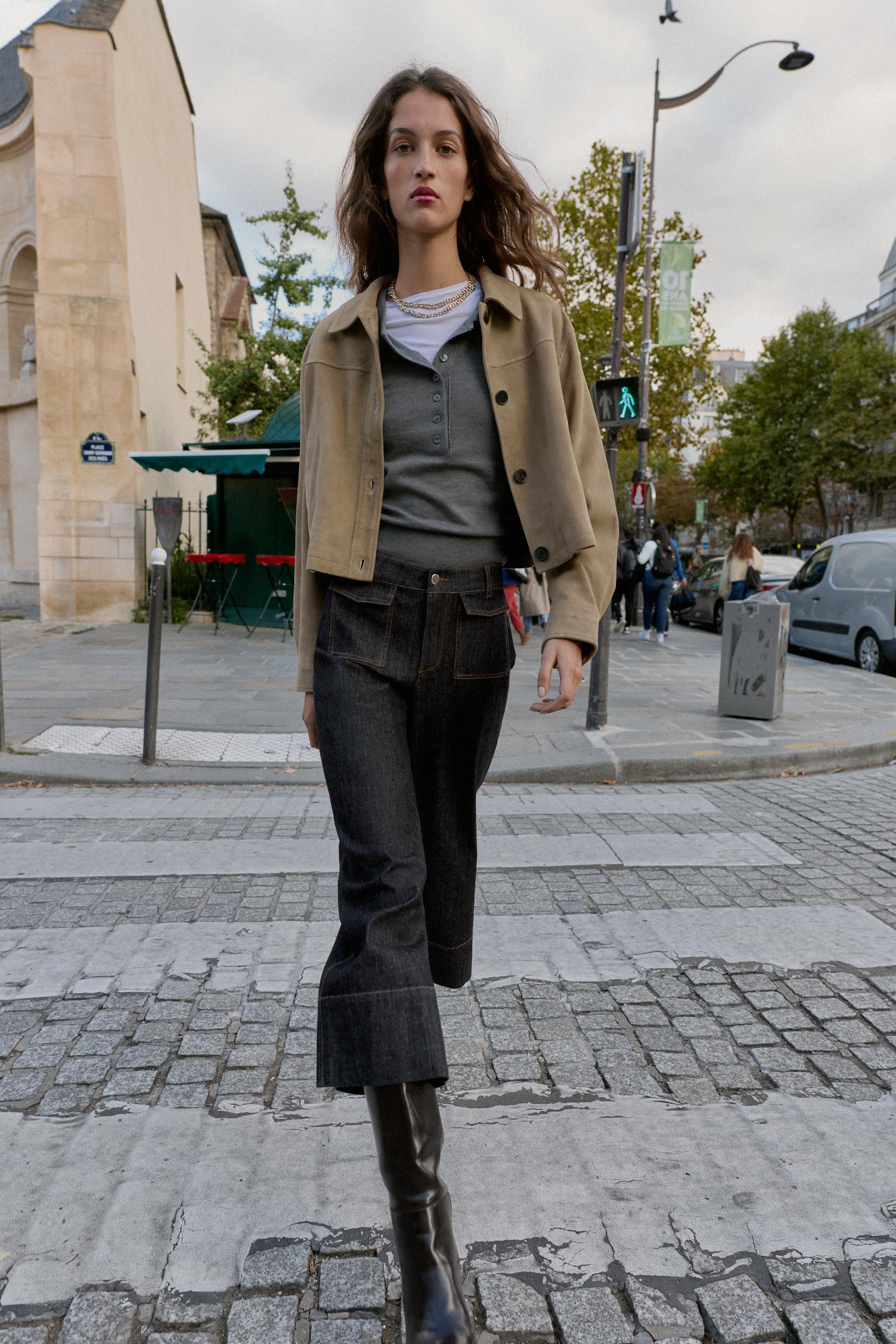 Z1975 MID-RISE CULOTTE JEANS WITH FLAP POCKETS - Black